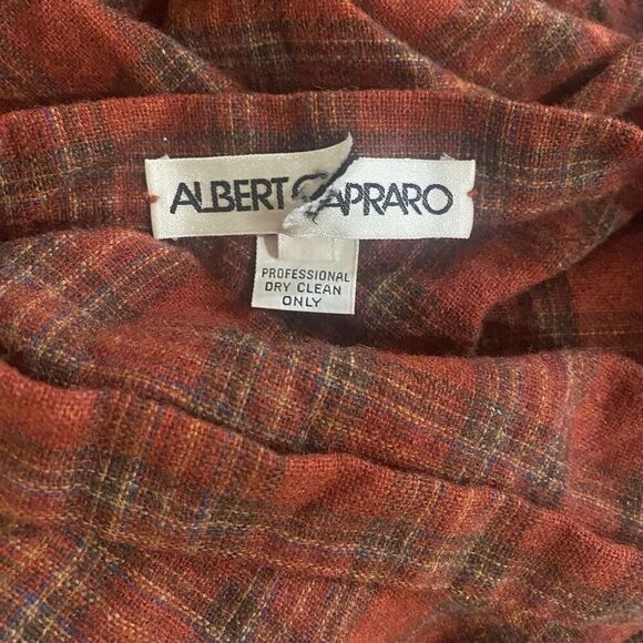 VINTAGR Albert Capraro wool plaid skirt size 6 FLAWS - Picture 7 of 8